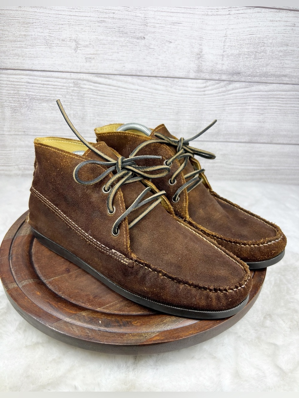 Quoddy Mens Chukka Boots Brown Leather Suede Moccasin Amazonas Shoes Size 9
